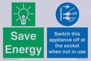 Save Energy, Switch this appliance off at the socket when not in use